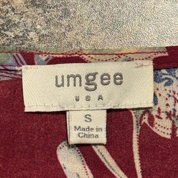 Umgee Top Floral Sheer Oversized Tie Front Cottage Boho Prairie Romantic Small - Picture 3 of 5